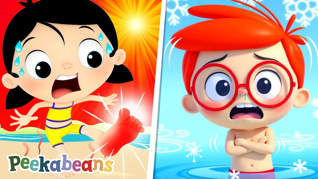 Hot and Cold Song 🔥❄️🥵🥶 | Learning Opposites | Peekabeans KidsSongs‬ & Nursery Rhymes