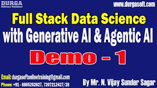 FULL STACK DATA SCIENCE with Generative AI & Agentic AI tutorials || by Mr. N. Vijay Sunder Sagar