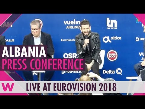 Albania Press Conference — Eugent Bushpepa "Mall" Eurovision 2018 | wiwibloggs