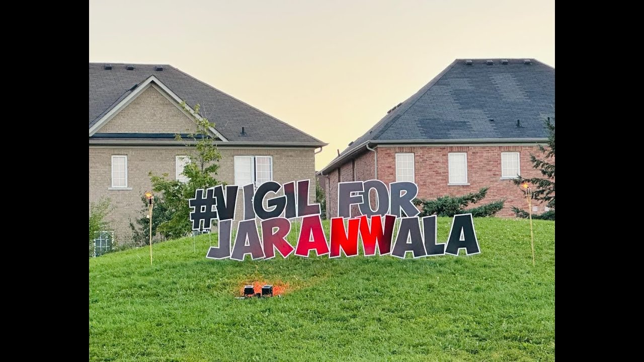 Candle Light Vigil in Brampton regarding JaranwalaPakistan matters