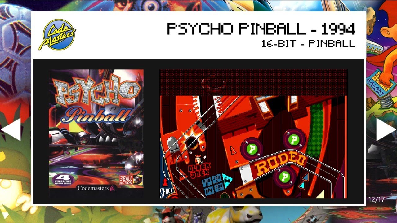Psycho Pinball | Codemasters Collection 1 | Game 12 of 17 | Evercade Handheld