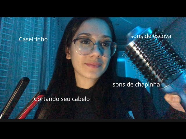 ASMR CASEIRINHO - FAZENDO SEU CABELO | atenção pessoal, hand sounds, caseirinho, chapinha, tesoura…