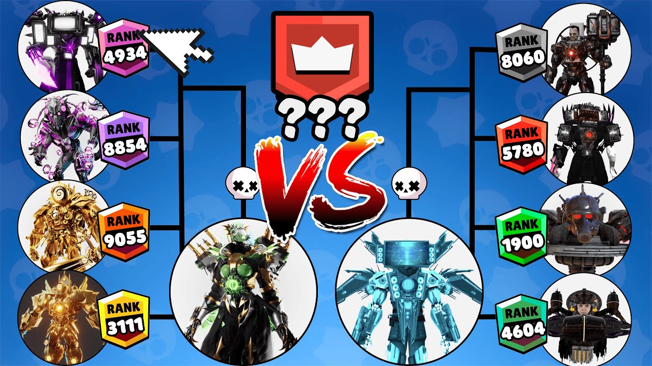 Турнир по скибиди-туалетам! Команда «Часовщик» против команды «Зомби-компьютерщик».