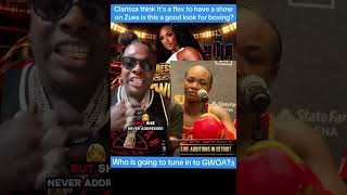 Not ms 8 million plus doing a show on Zues is this a good look for woman’s boxing 
