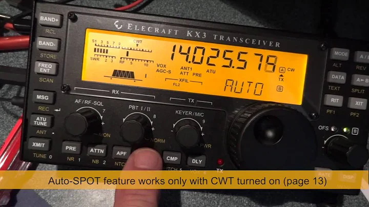 Short Demo of SPOT & Auto-SPOT on the Elecraft KX3