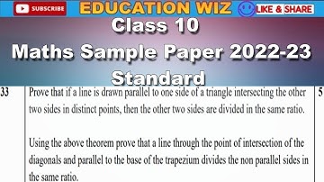 Question no 33 class 10 maths standard Sample Paper 2022-23 | Q no 33