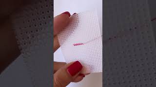 How to cross stitch on plastic #crossstitch #crossstitchforbeginners