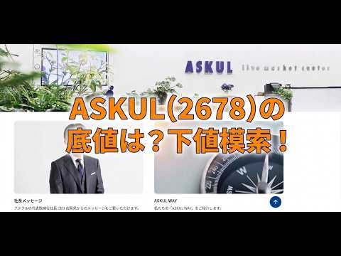 アスクル（2678）　底値水準は？今割安なのか？