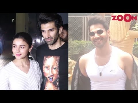 Bollywood Celebs spotted at Kalank special screening | Varun Dhawan poses poolside