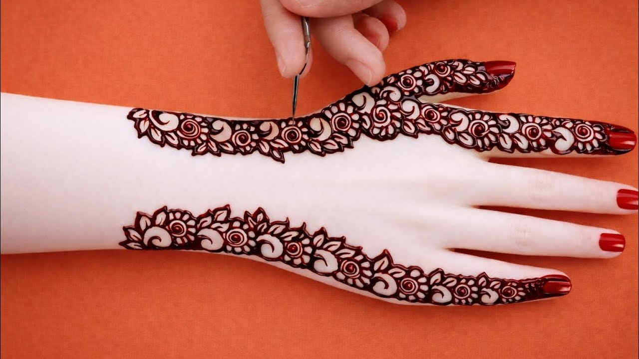 Beautiful floral back hand mehndi design l  trending mehndi  l mehndi design l eid mehndi design