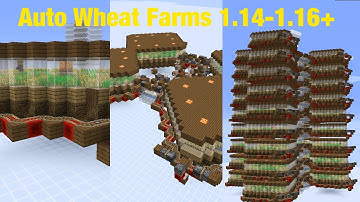 Minecraft 1.14-1.16 4+ Auto Wheat Farms  - 3 Designs  - Java Edition - 133-5000+ Wheat per hour!