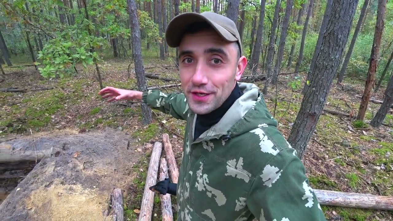 Построил Зимнюю грибницу в лесу, для вешенок и шампиньонов. Насобирал и пожарил грибы Часть -2