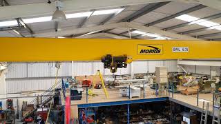 Used crane for sale,  6.3t Morris overhead travelling overhead crane, single girder, 19.7m span