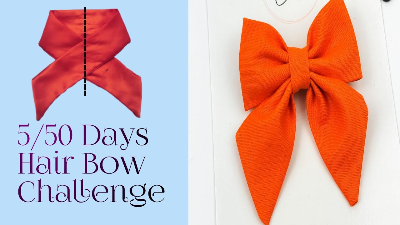 🎀 5/50 Days Hair Bow Challenge | A Perfect Guide to Make Sailor Bow | Sailor Bow kaise banaye 