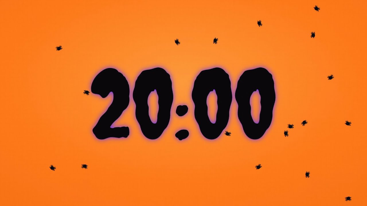 20 Minute Halloween Countdown Timer | Scary Pumpkin Clock | Halloween Music | Spooky Background