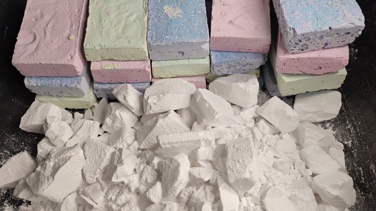 ASMR gym chalk soft chunks Easy Grip and colored reformed bars 💚💕💙