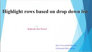 Highlight Rows Based On Drop Down List In Excel