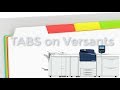 Printing tabs on versants