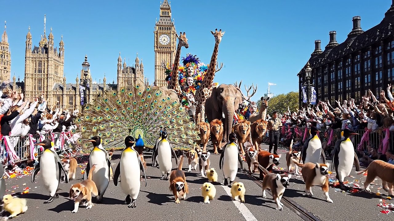 London Real Animal Parade 2026 — A Stunning Street Carnival With Live Animals (4K)
