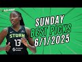 WNBA Picks Today 6/1/2025 | Storm vs Aces Best Bets, Predictions &amp; Player Props