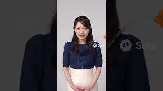 アナウンサーが水鉄砲でびしょ濡れに💦Japanese announcer’s cute water gun reaction! #アナウンサー #shorts #Japan