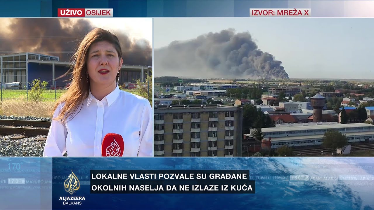 Veliki požar u osječkoj fabrici: Građani pozvani da ne napuštaju kuće