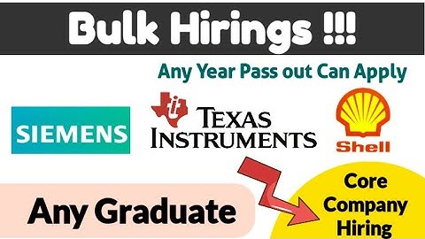 Texas Instruments Freshers Recruitment| Core Companies Hiring| Shell Recruitment| Latest Job Updates
