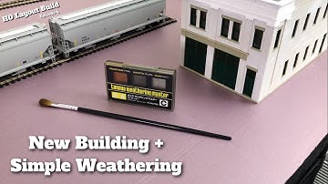 Large HO Train Layout Build - Ep 4 - Paving HO Scale Roads & Weathering New Building!