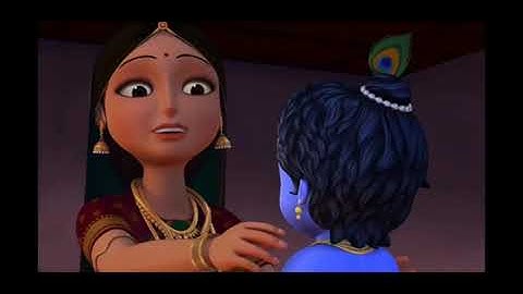 Vision of universe by little krishna  in English