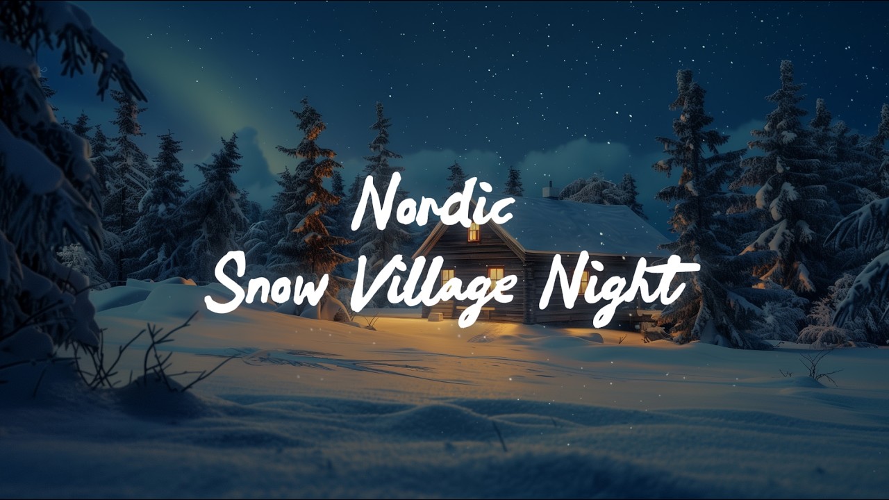 Nordic Snow Village Night — A 3 Hour Cinematic Electric Guitar Journey
