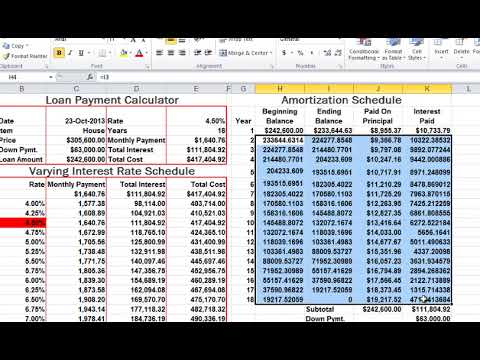 ms excel amortization schedule