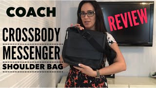 🔍💼 Coach Crossbody F68015 Review: Houston Map Leather Messenger Bag! 🌟 #BagReview #ViralFashion 🛍️