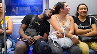 Sleeping On Strangers Prank!