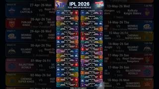IPL 2026 Full Schedule 🔥All Matches, Dates, Time &amp; Venues, IPL Fixtures 2026 #ipl2026 #cricket #rcb