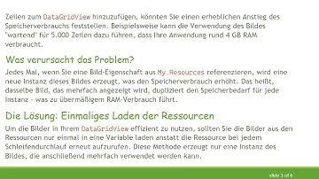 Effiziente Anzeige desselben Bildes in einem DataGridView zur Vermeidung von Speicherüberlastung