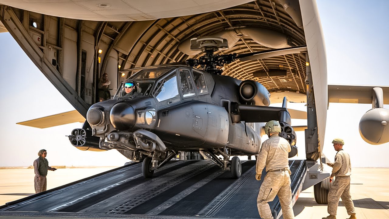 Largest U.S. Military Aircraft Carries Apache Attack Helicopters Across the World