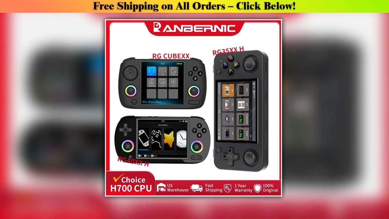 ANBERNIC RG CubeXX RG40XX H RG35XX H Retro Handheld Game Console H700 Linux 64bit 5000 Video Games