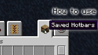 How to save toolbars in Minecraft.