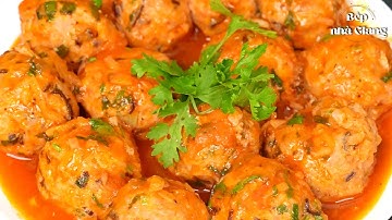 Thử ngay xíu mại bọc trứng cút sốt cà thơm ngon, xíu mại dẻo dai vô cùng