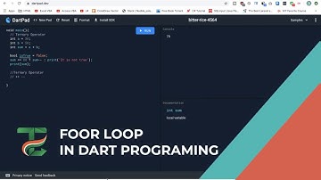 Part 6, Dart Basic Programming, using for loop, Speak Khmer, The Creative