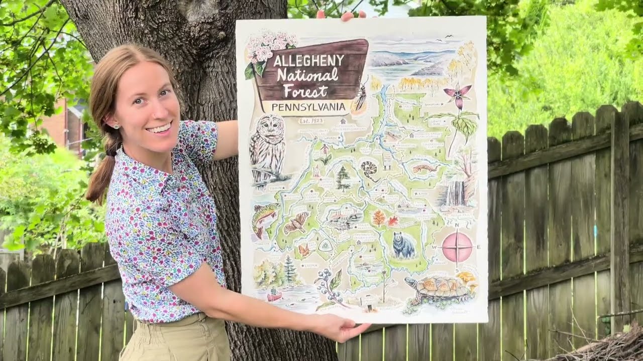 BEHIND THE MAP: The adventures & process behind my Allegheny National Forest Illustrated Map