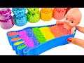 Satisfying Video l Mixing All My Slime Smoothie in Rainbow Foam Foot Bathtub ASMR #254