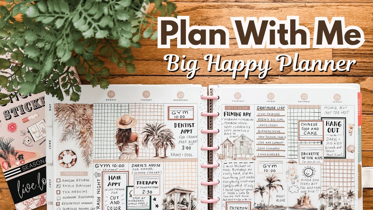 Last Summer Spread of 2025 - Plan With Me Before the Pen! Big Happy Planner + Colored  Pencils