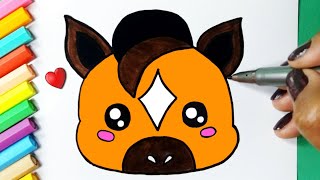 How to draw Kawaii cute Horse l Como desenhar Cavalo fofo Kawaii - Drawing to Draw