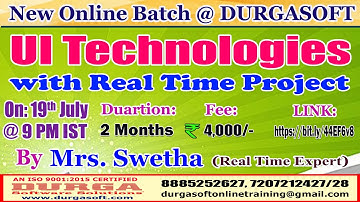 UI TECHNOLOGIES Online Training @ DURGASOFT