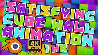 3D Satisfying Cubes Animated 1hr Loop | Blender - 4K 60fps