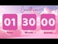 🌸 1 Hour 30 Minutes Silent Timer | Cute Ending Alarm | Pastel Pink Aesthetic | Study & Focus 🌟 4K