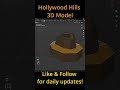 Lowpoly Hollywood Sign 3D Model  #Shorts