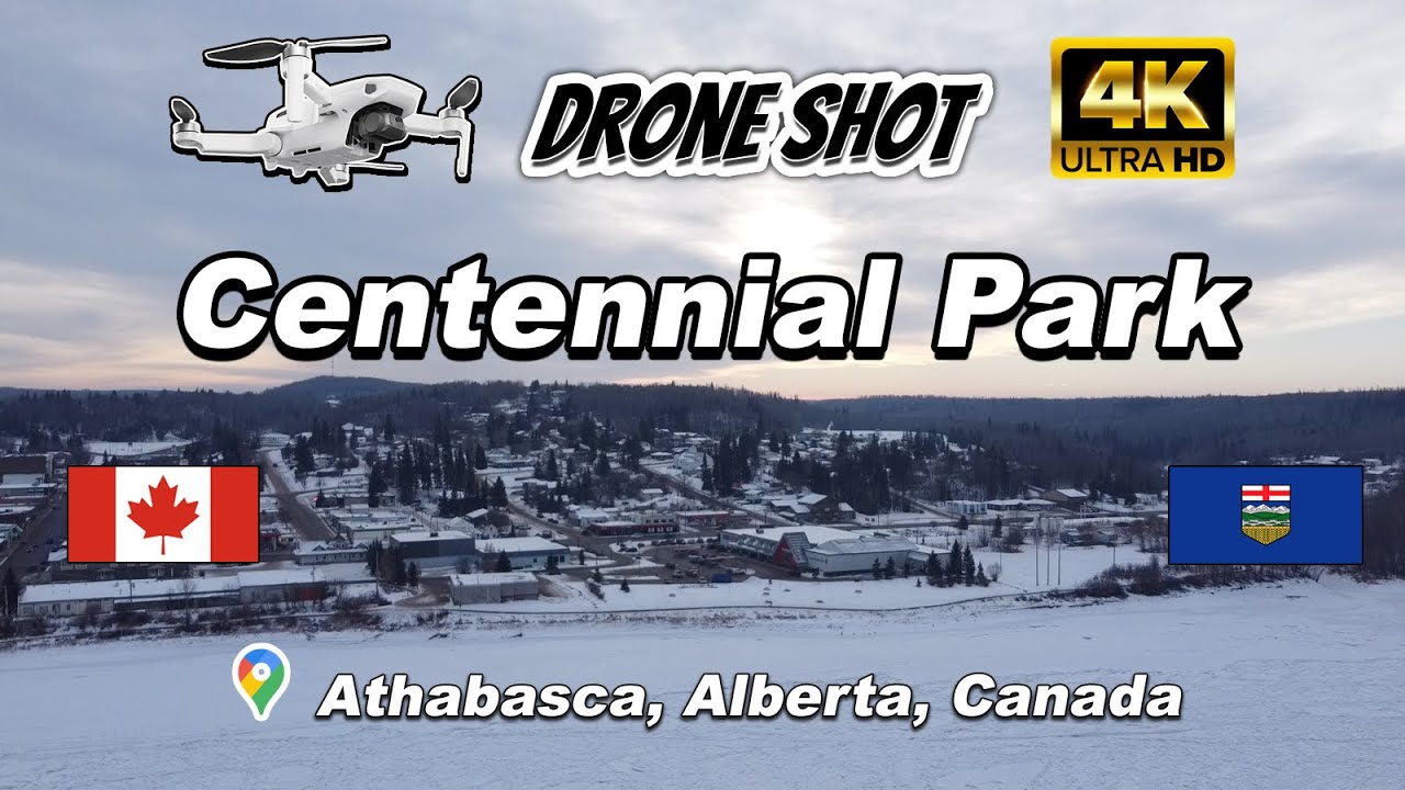 Athabasca Centennial Park Alberta Canada Drone Shot 4k