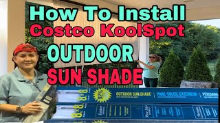 How To Install Costco Kool Spot OUTDOOR SUN SHADE | Step By Step | Unboxing Review! #jenna_vlogs